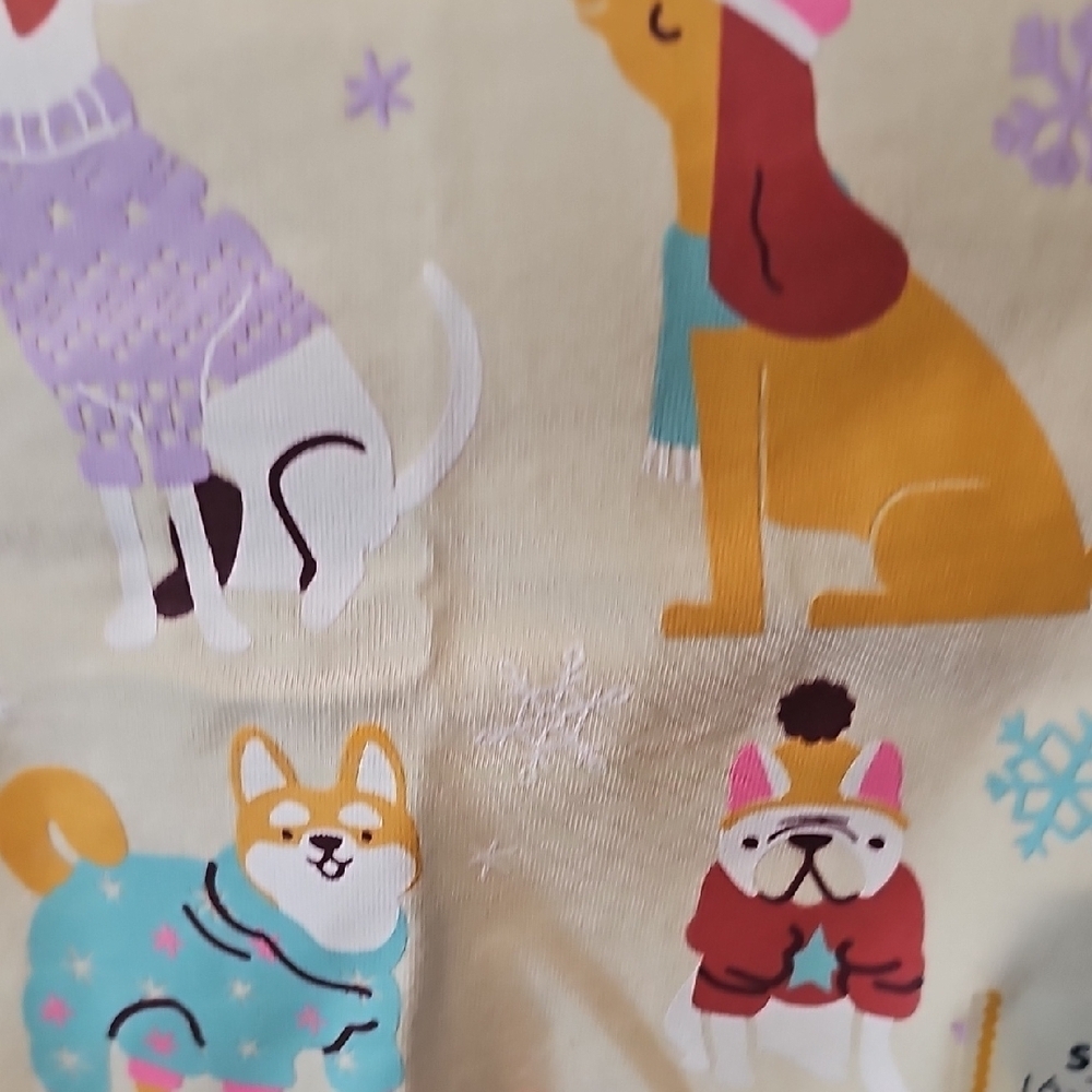 Cat & Jack NWT Cream Kids Shirt with Winter Dog Print Size Small 6/7 - Picture 4 of 6